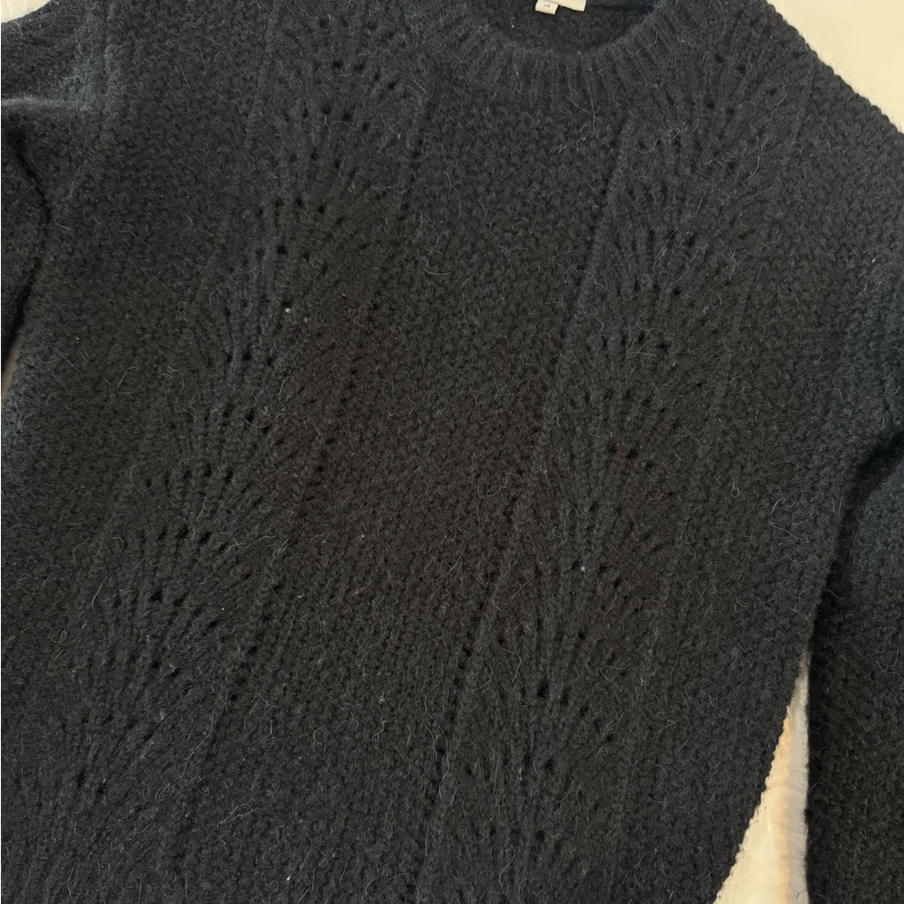 Rails Mara Black Wool-Alpaca Blend Textured Knit Sweater – XS - Picture 10 of 13